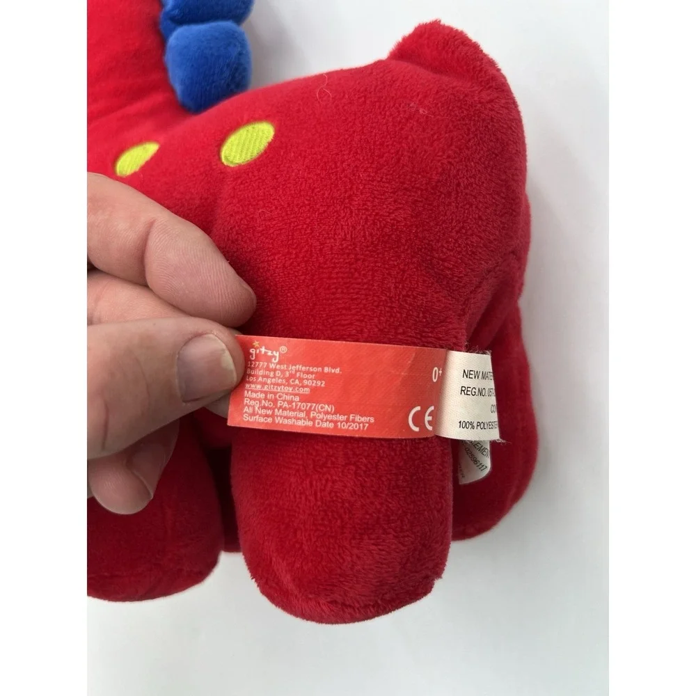 Gitzy Red Dinosaur Plush Stuffed Animal 12